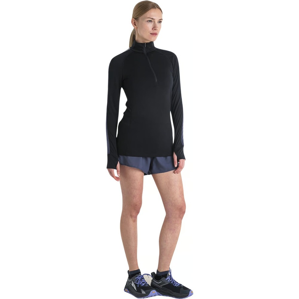 NEW Icebreaker Merino Blend 125 ZoneKnit Long Sleeve 1/4 Zip Thermal Top M Women